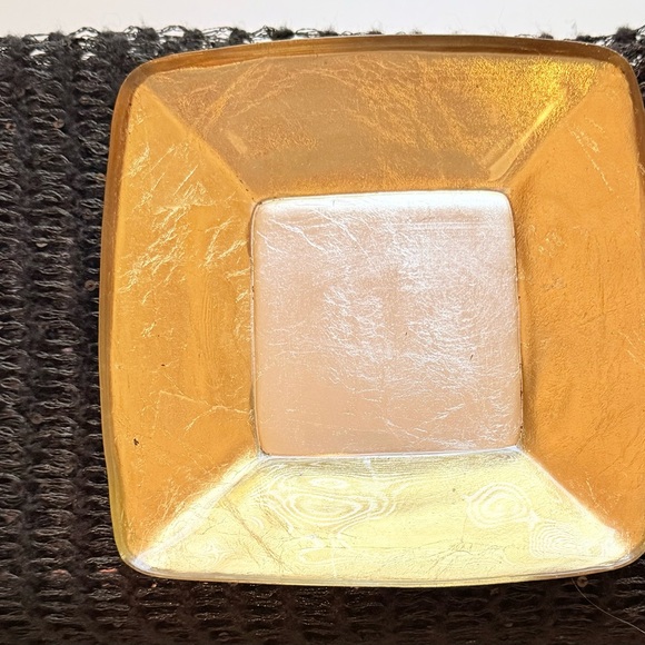 PartyLite P7029 Gold Glass ‘Medici’ Pillar Candle Holder Tray - Picture 14 of 15